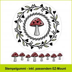 Herz-Blätter-Kranz - Stempelgummi